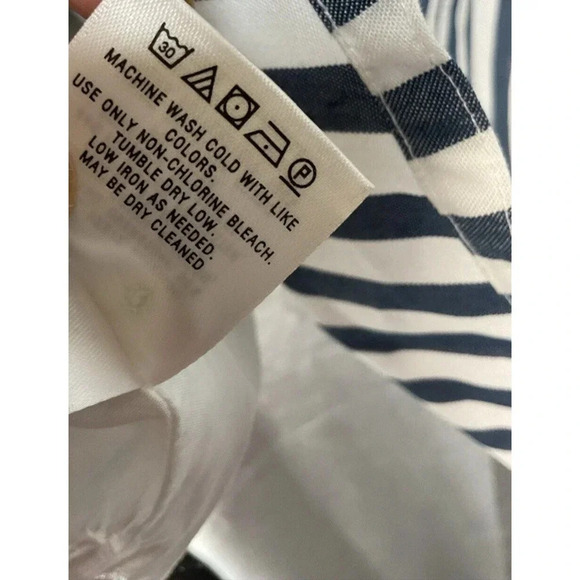 Anthropologie Maeve A Line Striped Midi Skirt Women Sz 4 Coastal Acedemia Preppy - Picture 7 of 11